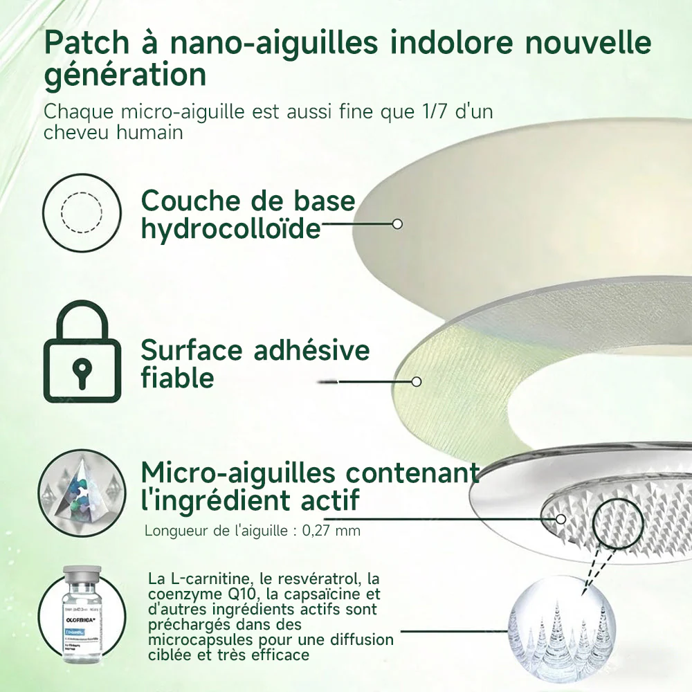 🔥Nouveautés : 80 % de réduction | Patch nano-micro-aiguilles 10-en-1 Purelora® L-carnitine, resvératrol × CoQ10 × capsaïcine (Une seule application par jour, résultats visibles en 7 jours) ✅ Favorise la gestion du poids, la fermeté de la peau - Image 4