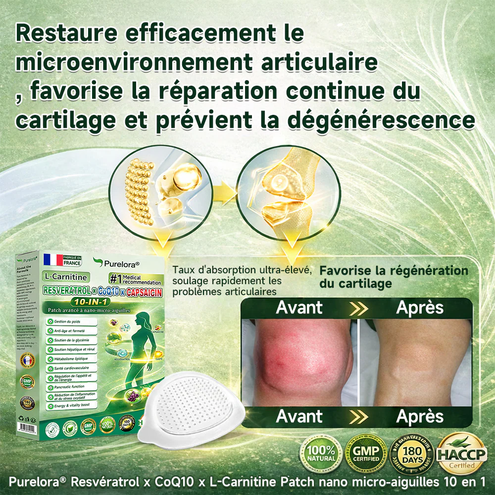 🔥Nouveautés : 80 % de réduction | Patch nano-micro-aiguilles 10-en-1 Purelora® L-carnitine, resvératrol × CoQ10 × capsaïcine (Une seule application par jour, résultats visibles en 7 jours) ✅ Favorise la gestion du poids, la fermeté de la peau - Image 9