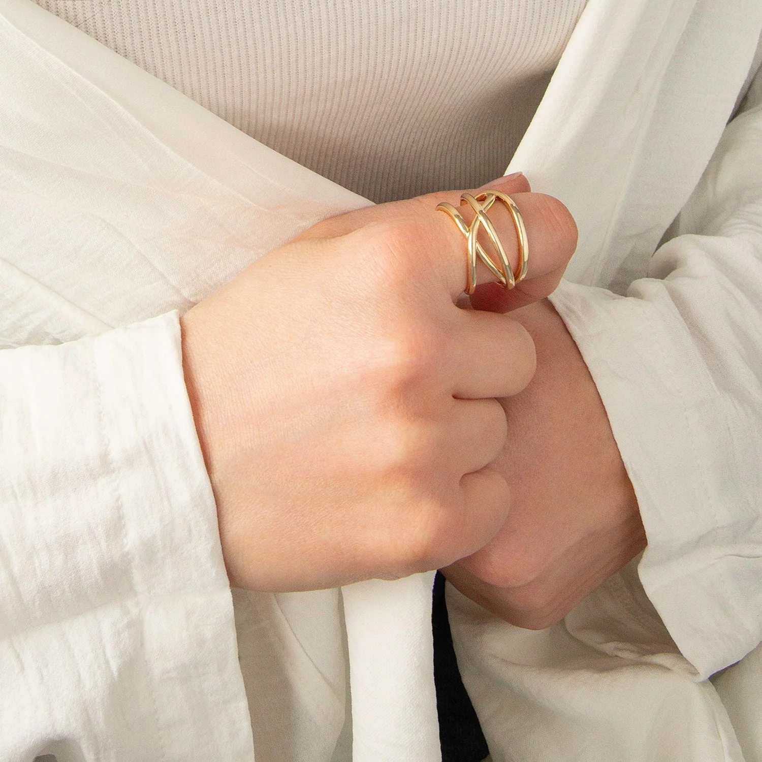 intertwined band ring - Image 2