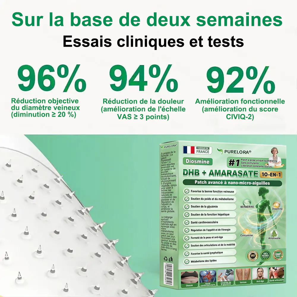 𝐍𝐨𝐮𝐯𝐞𝐥𝐥𝐞 𝐟𝐨𝐫𝐦𝐮𝐥𝐞 𝐛𝐫𝐞𝐯𝐞𝐭é𝐞👑 | 🇫🇷𝐏𝐮𝐫𝐞𝐥𝐨𝐫𝐚® 𝐌𝐞𝐭𝐚𝐛𝐨𝐥𝐢𝐜 𝐌𝐚𝐭𝐫𝐢𝐱™ – 𝐏𝐚𝐭𝐜𝐡 𝐍𝐚𝐧𝐨 à 𝐌𝐢𝐜𝐫𝐨𝐧𝐞𝐞𝐝𝐥𝐞𝐬 𝟏𝟎-𝐞𝐧-𝟏 𝐃𝐇𝐁 + 𝐀𝐦𝐚𝐫𝐚𝐬𝐚𝐭𝐞 ✅Efficace contre l’obésité, le relâchement cutané, le diabète, l’hypertension, le lymphœdème, les varices et les problèmes articulaires - Image 16