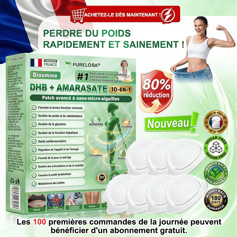 𝐍𝐨𝐮𝐯𝐞𝐥𝐥𝐞 𝐟𝐨𝐫𝐦𝐮𝐥𝐞 𝐛𝐫𝐞𝐯𝐞𝐭é𝐞👑 | 🇫🇷𝐏𝐮𝐫𝐞𝐥𝐨𝐫𝐚® 𝐌𝐞𝐭𝐚𝐛𝐨𝐥𝐢𝐜 𝐌𝐚𝐭𝐫𝐢𝐱™ – 𝐏𝐚𝐭𝐜𝐡 𝐍𝐚𝐧𝐨 à 𝐌𝐢𝐜𝐫𝐨𝐧𝐞𝐞𝐝𝐥𝐞𝐬 𝟏𝟎-𝐞𝐧-𝟏 𝐃𝐇𝐁 + 𝐀𝐦𝐚𝐫𝐚𝐬𝐚𝐭𝐞 ✅Efficace contre l’obésité, le relâchement cutané, le diabète, l’hypertension, le lymphœdème, les varices et les problèmes articulaires