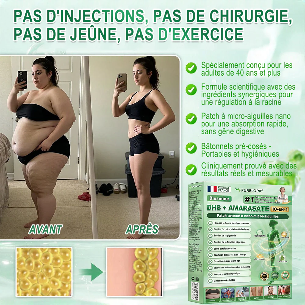 𝐍𝐨𝐮𝐯𝐞𝐥𝐥𝐞 𝐟𝐨𝐫𝐦𝐮𝐥𝐞 𝐛𝐫𝐞𝐯𝐞𝐭é𝐞👑 | 🇫🇷𝐏𝐮𝐫𝐞𝐥𝐨𝐫𝐚® 𝐌𝐞𝐭𝐚𝐛𝐨𝐥𝐢𝐜 𝐌𝐚𝐭𝐫𝐢𝐱™ – 𝐏𝐚𝐭𝐜𝐡 𝐍𝐚𝐧𝐨 à 𝐌𝐢𝐜𝐫𝐨𝐧𝐞𝐞𝐝𝐥𝐞𝐬 𝟏𝟎-𝐞𝐧-𝟏 𝐃𝐇𝐁 + 𝐀𝐦𝐚𝐫𝐚𝐬𝐚𝐭𝐞 ✅Efficace contre l’obésité, le relâchement cutané, le diabète, l’hypertension, le lymphœdème, les varices et les problèmes articulaires - Image 2