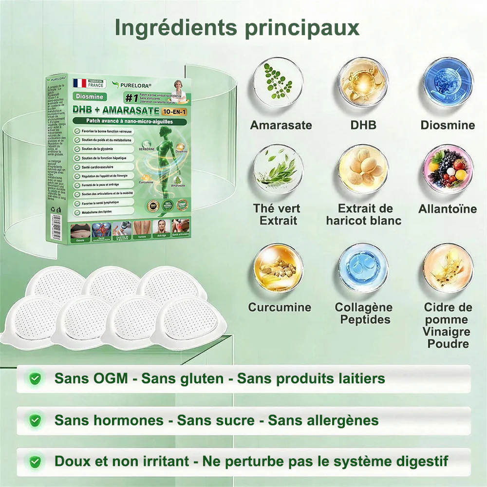 𝐍𝐨𝐮𝐯𝐞𝐥𝐥𝐞 𝐟𝐨𝐫𝐦𝐮𝐥𝐞 𝐛𝐫𝐞𝐯𝐞𝐭é𝐞👑 | 🇫🇷𝐏𝐮𝐫𝐞𝐥𝐨𝐫𝐚® 𝐌𝐞𝐭𝐚𝐛𝐨𝐥𝐢𝐜 𝐌𝐚𝐭𝐫𝐢𝐱™ – 𝐏𝐚𝐭𝐜𝐡 𝐍𝐚𝐧𝐨 à 𝐌𝐢𝐜𝐫𝐨𝐧𝐞𝐞𝐝𝐥𝐞𝐬 𝟏𝟎-𝐞𝐧-𝟏 𝐃𝐇𝐁 + 𝐀𝐦𝐚𝐫𝐚𝐬𝐚𝐭𝐞 ✅Efficace contre l’obésité, le relâchement cutané, le diabète, l’hypertension, le lymphœdème, les varices et les problèmes articulaires - Image 4