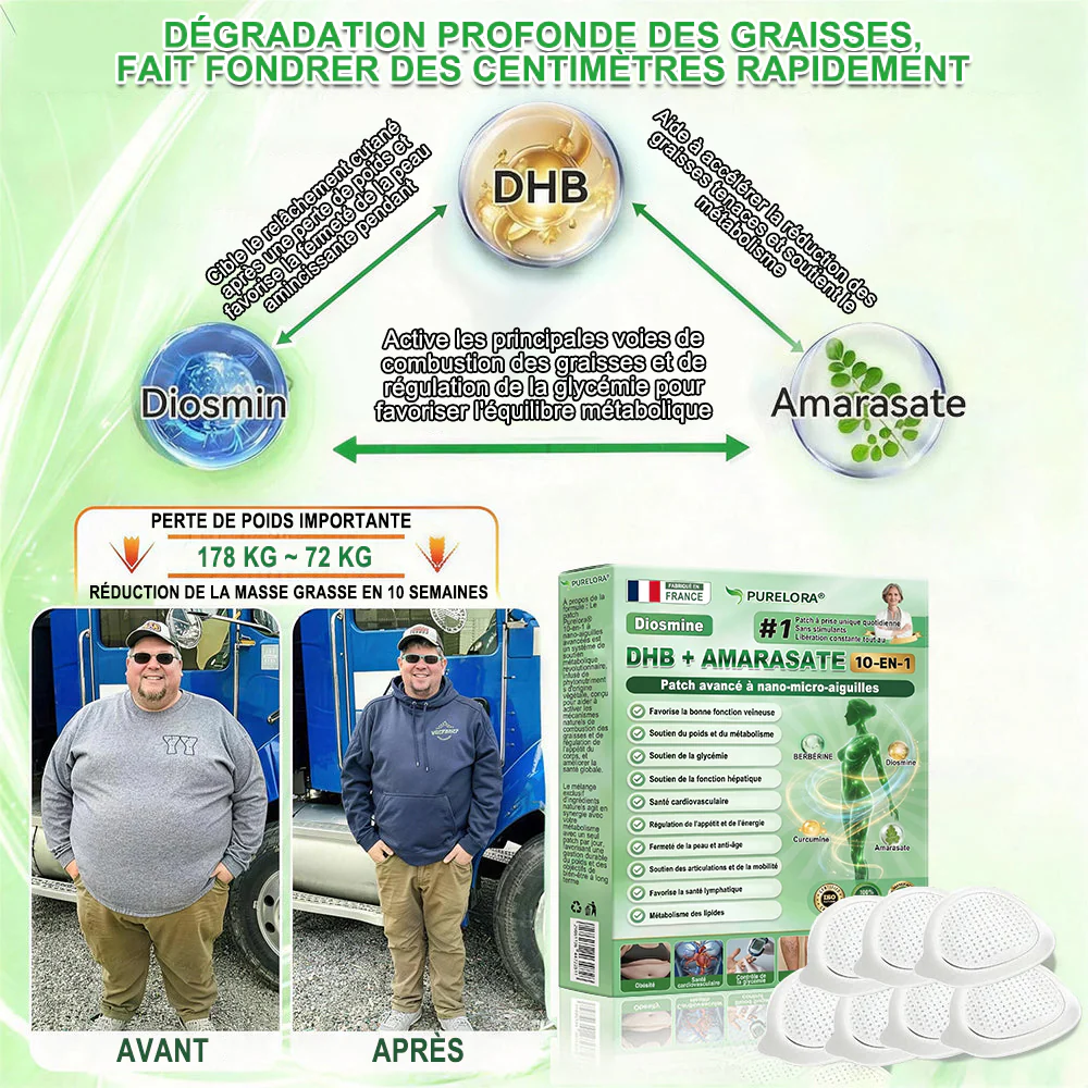 𝐍𝐨𝐮𝐯𝐞𝐥𝐥𝐞 𝐟𝐨𝐫𝐦𝐮𝐥𝐞 𝐛𝐫𝐞𝐯𝐞𝐭é𝐞👑 | 🇫🇷𝐏𝐮𝐫𝐞𝐥𝐨𝐫𝐚® 𝐌𝐞𝐭𝐚𝐛𝐨𝐥𝐢𝐜 𝐌𝐚𝐭𝐫𝐢𝐱™ – 𝐏𝐚𝐭𝐜𝐡 𝐍𝐚𝐧𝐨 à 𝐌𝐢𝐜𝐫𝐨𝐧𝐞𝐞𝐝𝐥𝐞𝐬 𝟏𝟎-𝐞𝐧-𝟏 𝐃𝐇𝐁 + 𝐀𝐦𝐚𝐫𝐚𝐬𝐚𝐭𝐞 ✅Efficace contre l’obésité, le relâchement cutané, le diabète, l’hypertension, le lymphœdème, les varices et les problèmes articulaires - Image 5