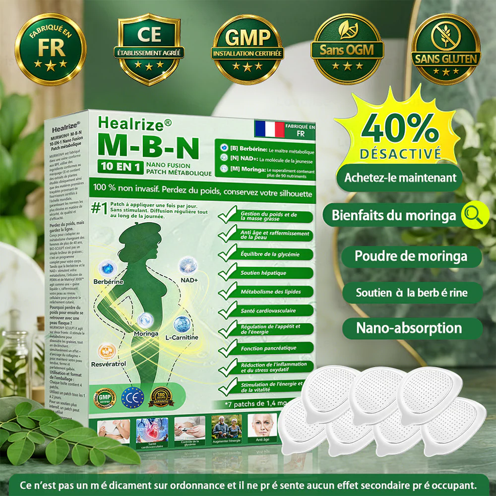 Approuvé par des experts médicaux👩‍⚕️| 𝑯𝒆𝒂𝒍𝒓𝒊𝒛𝒆® 𝑴-𝑩-𝑵 𝟏𝟎-𝐞𝐧-𝟏 Nan𝑜 Fus𝗂𝗈n P𝖺𝗍ch Mé𝑡𝑎𝑏𝑜𝑙𝑖que | 𝙵𝚘𝚛𝚖𝚞𝚕𝚎 𝟭𝟎-𝓮𝓷-1 | 𝙍é𝙨𝙪𝙡𝙩𝙖𝙩𝙨 𝚎𝚗 𝟽 𝚓𝚘𝚞𝚛𝚜 - Image 2