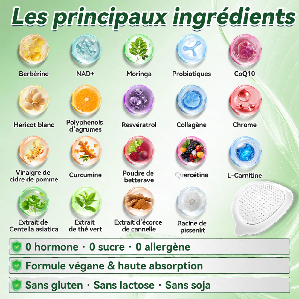 【🇫🇷Recommandation du médecin👩‍⚕️】Purelora® Moringa · Berbérine × NAD+ 10-en-1 Patch Nano-Aiguilles Avancé 🇫🇷 | 𝘽𝙖𝙠𝙚𝙙 𝙗𝙮 𝙨𝙘𝙞𝙚𝙣𝙘𝙚 | Formule 10-en-1 | Résultats en 7 jours ⏳ - Image 6