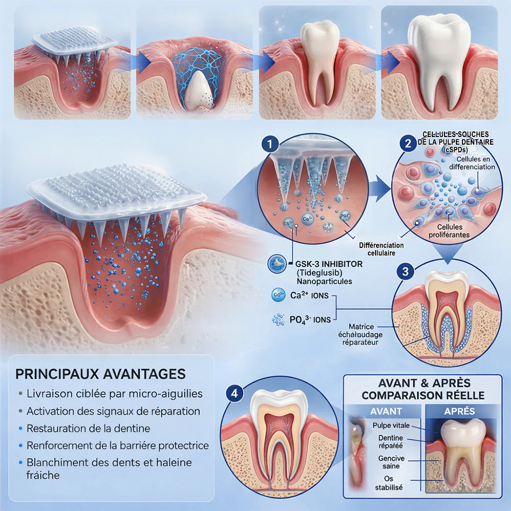 🏥 Pharmacie en ligne | purelora® 😁 Bandes orales à dissolution rapide Tidéglusib pour la réparation des dents et des gencives 🦷 - Image 4